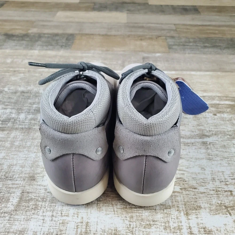 Birkenstock Estevan Womens Shoes Sz 5 Off-White Suede Lace Up Mid Top Round Toe